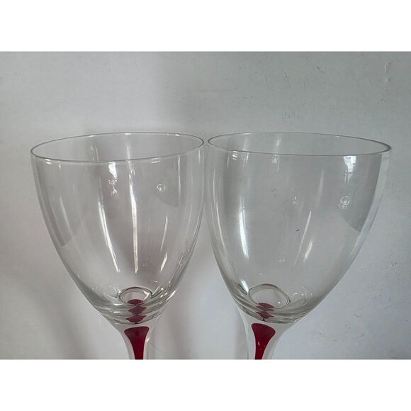 Orrefors Intermezzo Red Stemmed Teardrop Wine Glasses Set Of 2 Elegant - Picture 3 of 4